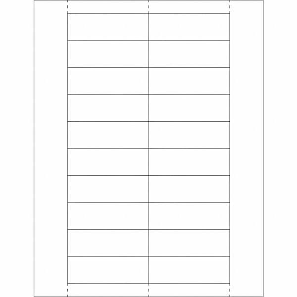 Plastic Label Holder Insert Cards, 1" x 3", White, 1000/Case