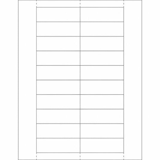 Plastic Label Holder Insert Cards, 1" x 3", White, 1000/Case