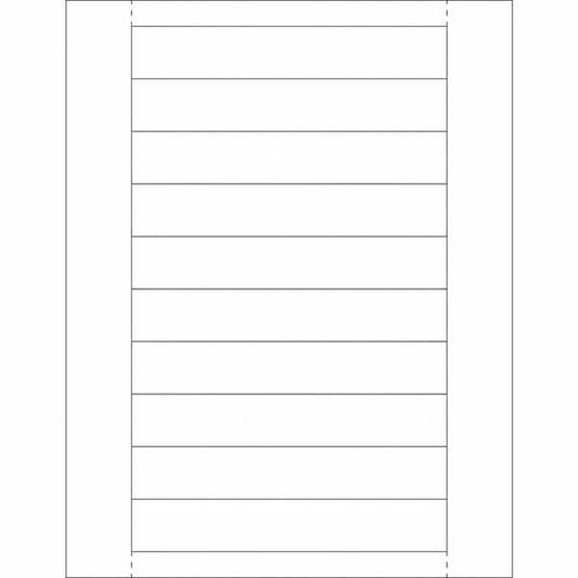 Plastic Label Holder Insert Cards, 1" x 6", White, 500/Case