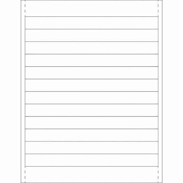 Plastic Label Holder Insert Cards, 3/4" x 8", White, 600/Case