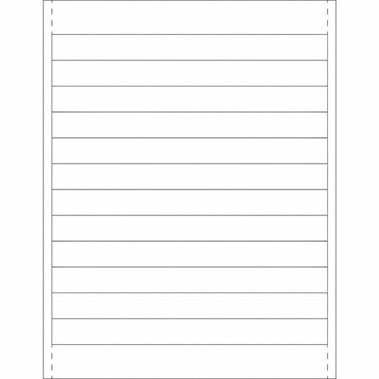Plastic Label Holder Insert Cards, 3/4" x 8", White, 600/Case
