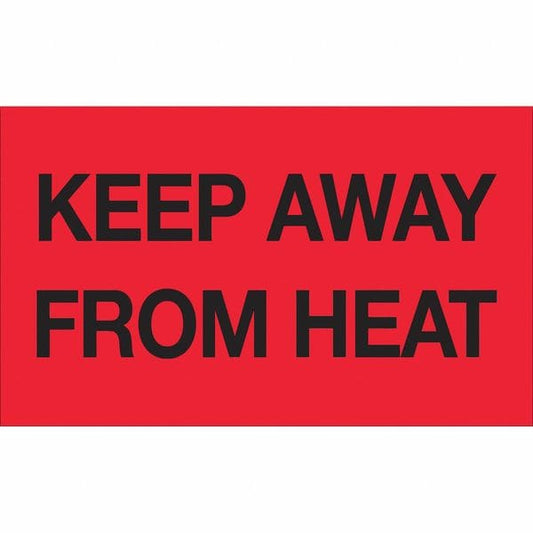 Tape Logic® Labels, "Keep Away from Heat", 3" x 5", Fluorescent Red, 500/Roll