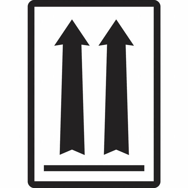 Tape Logic® Labels, (two up arrows over black bar), 3" x 4 1/4", Black/White, 500/Roll