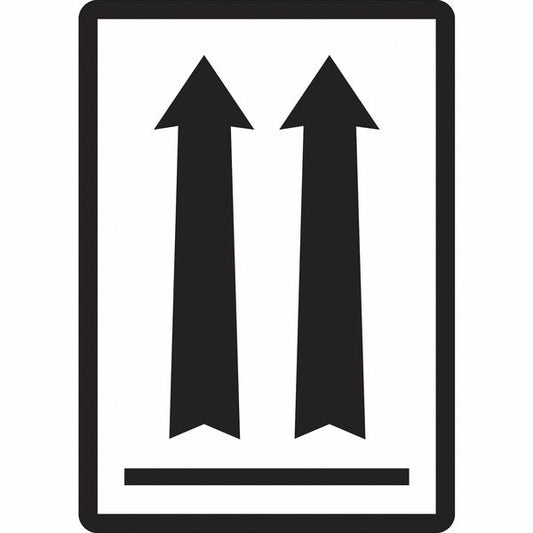 Tape Logic® Labels, (two up arrows over black bar), 3" x 4 1/4", Black/White, 500/Roll