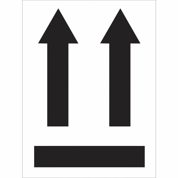 Tape Logic® Labels, (two up arrows over black bar), 3" x 4", Fluorescent Green, 500/Roll