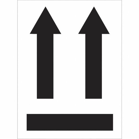 Tape Logic® Labels, (two up arrows over black bar), 3" x 4", Fluorescent Green, 500/Roll