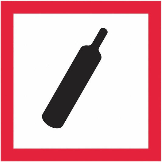 Tape Logic® Pictogram Labels, Gas Cylinder, 1" x 1", Black/Red/White, 500/Roll