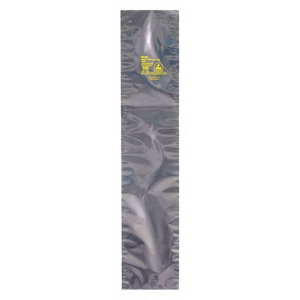 Open End Static Shield Bags, 3" x 10", Transparent, None, 100 PK