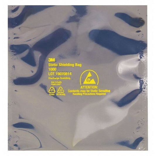 Open End Static Shield Bags, 14" x 14", Transparent, None, 100 PK