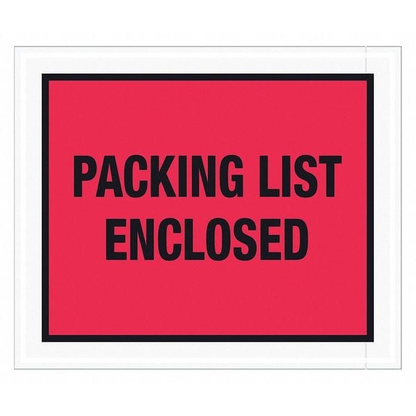 Tape Logic® "Packing List Enclosed" Envelopes, 10" x 12", Red, 500/Case