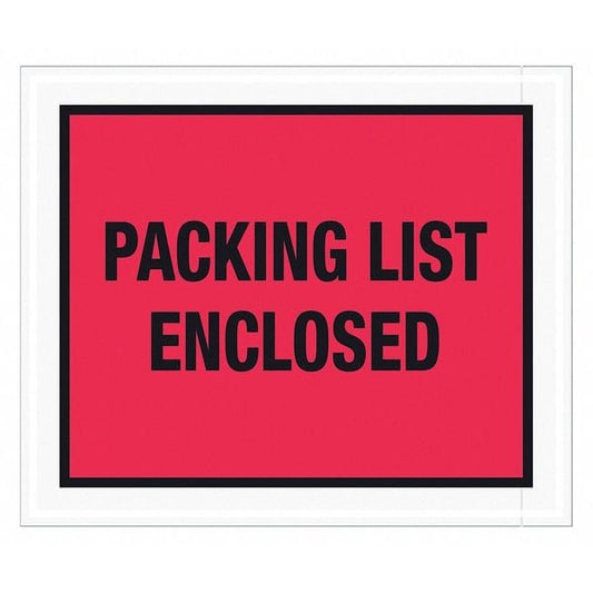 Tape Logic® "Packing List Enclosed" Envelopes, 10" x 12", Red, 500/Case