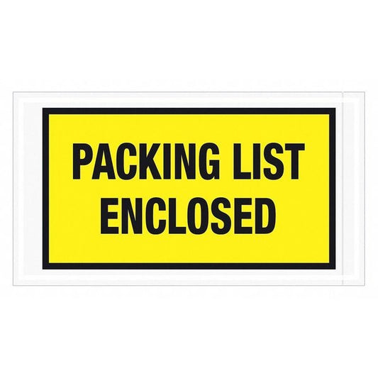 Tape Logic® "Packing List Enclosed" Envelopes, 5 1/2" x 10", Yellow, 1000/Case