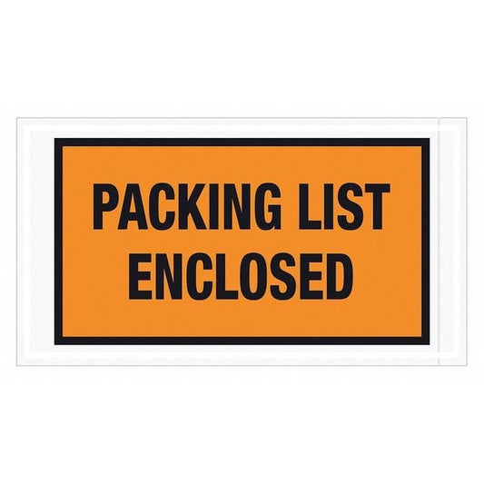 Tape Logic® "Packing List Enclosed" Envelopes, 5 1/2" x 10", Orange, 1000/Case