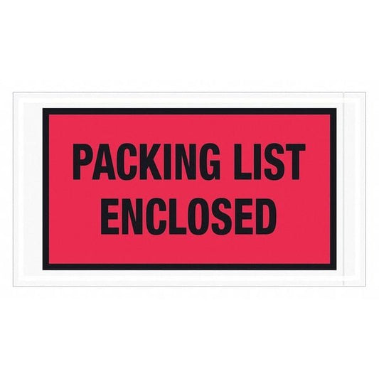Tape Logic® "Packing List Enclosed" Envelopes, 5 1/2" x 10", Red, 1000/Case