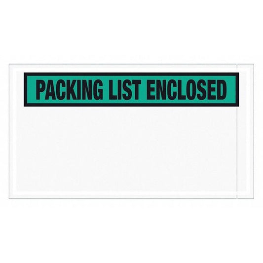 Tape Logic® "Packing List Enclosed" Envelopes, 5 1/2" x 10", Green, 1000/Case