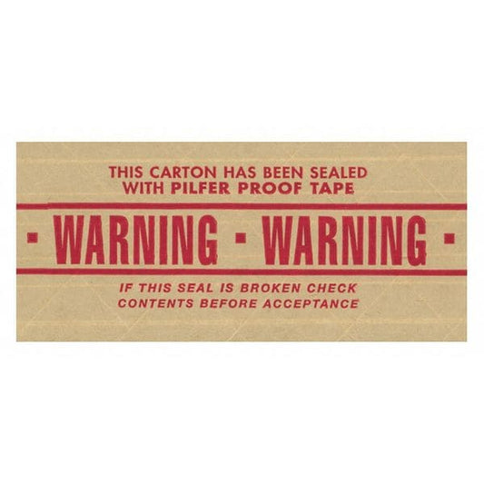Tape Logic® #7500 Pre-Printed Reinforced Water Activated Tape, "Warning", 3" x 450', Kraft, 10/Case