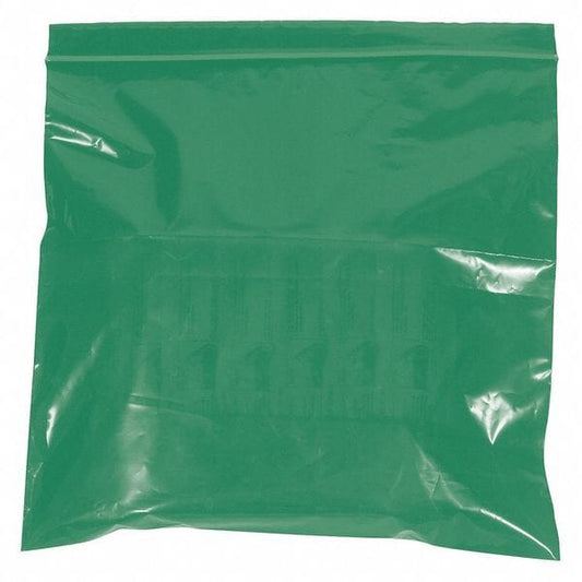 Reclosable Poly Bags, 3" x 5", 2 mil, Green, 1000 PK