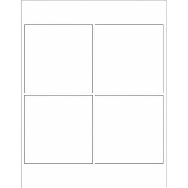 Tape Logic® Rectangular Laser Labels, 4" x 4", White, 400/Case