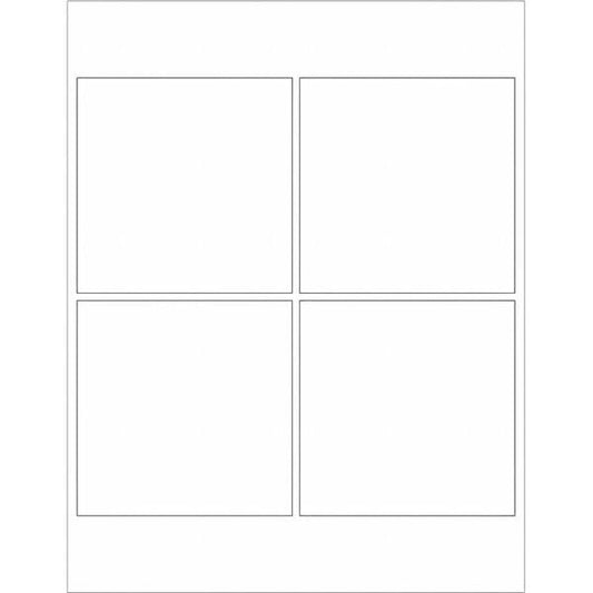 Tape Logic® Rectangular Laser Labels, 4" x 4", White, 400/Case