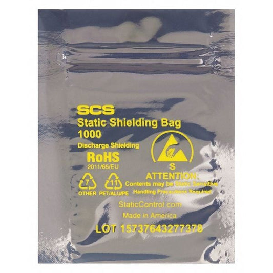 Reclosable Static Shield Bags, 15" x 20", Transparent, 100 PK