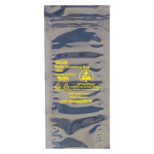 Reclosable Static Shield Bags, 8" x 16", Transparent, 100 PK