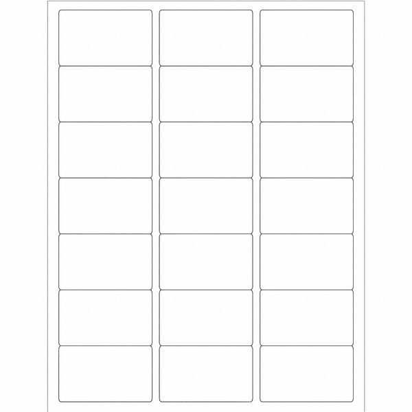 Tape Logic® Rectangular Laser Labels, 2 1/2" x 1 1/2", White, 2100/Case