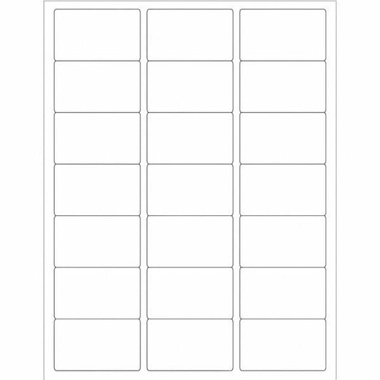 Tape Logic® Rectangular Laser Labels, 2 1/2" x 1 1/2", White, 2100/Case