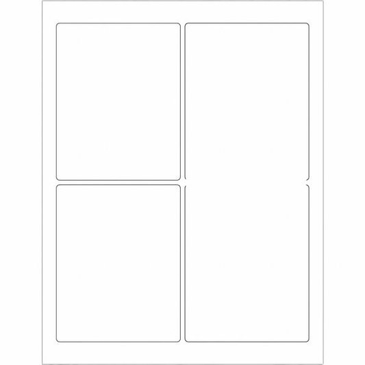 Tape Logic® Rectangular Laser Labels, 3 3/4" x 4 3/4", White, 400/Case