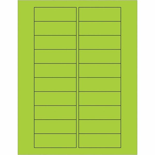 Tape Logic® Rectangle Laser Labels, 3" x 1", Fluorescent Green, 2000/Case