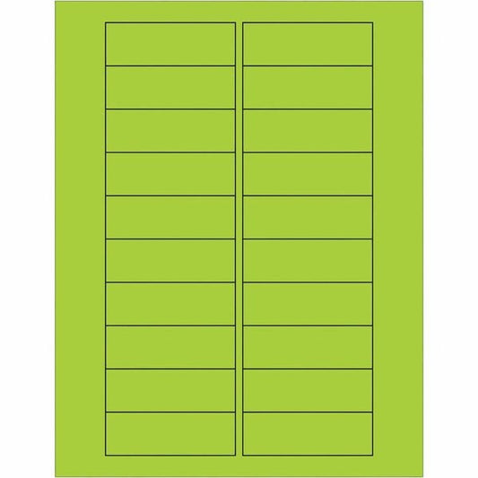 Tape Logic® Rectangle Laser Labels, 3" x 1", Fluorescent Green, 2000/Case