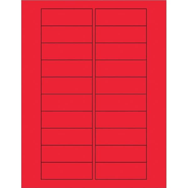 Tape Logic® Rectangle Laser Labels, 3" x 1", Fluorescent Red, 2000/Case