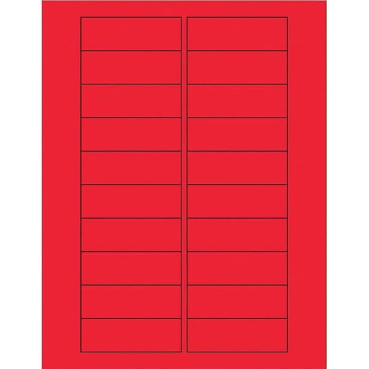Tape Logic® Rectangle Laser Labels, 3" x 1", Fluorescent Red, 2000/Case