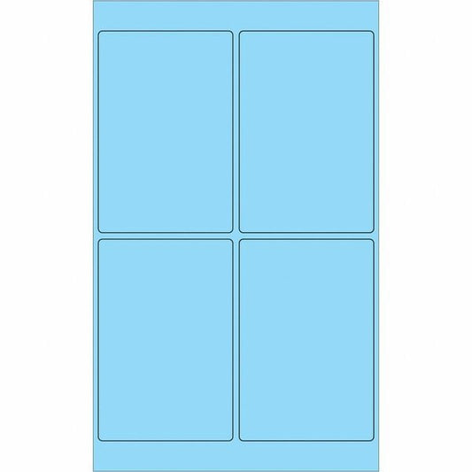 Tape Logic® Rectangle Laser Labels, 4" x 6", Pastel Blue, 400/Case