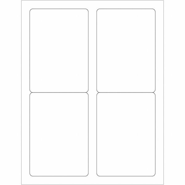 Tape Logic® Rectangular Laser Labels, 3 1/2" x 5", Glossy White, 400/Case