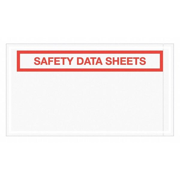 Tape Logic® SDS Envelopes, "Safety Data Sheets", 5 1/2" x 10", Clear, 1000/Case