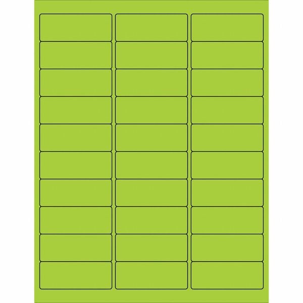 Tape Logic® Removable Rectangle Laser Labels, 2 5/8" x 1", Fluorescent Green, 3000/Case