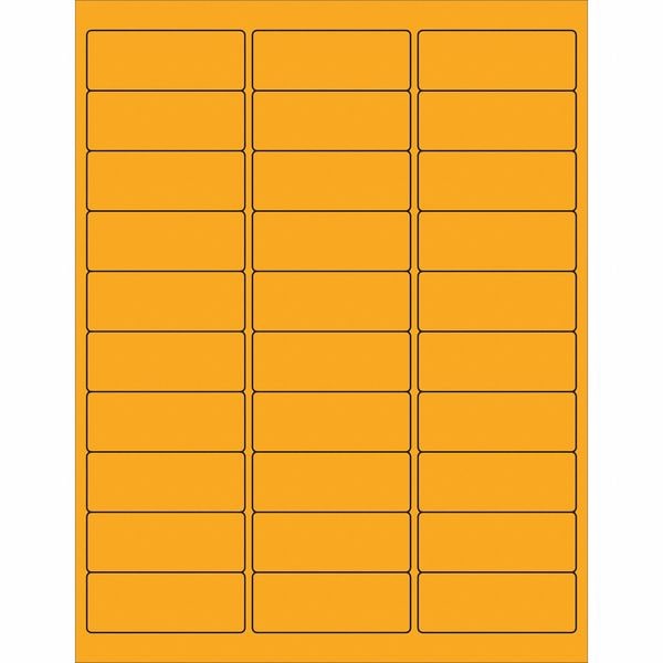Tape Logic® Removable Rectangle Laser Labels, 2 5/8" x 1", Fluorescent Orange, 3000/Case