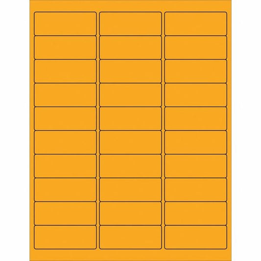Tape Logic® Removable Rectangle Laser Labels, 2 5/8" x 1", Fluorescent Orange, 3000/Case