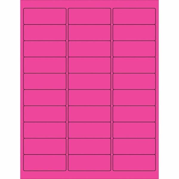 Tape Logic® Removable Rectangle Laser Labels, 2 5/8" x 1", Fluorescent Pink, 3000/Case
