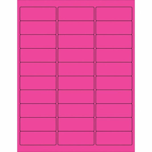 Tape Logic® Removable Rectangle Laser Labels, 2 5/8" x 1", Fluorescent Pink, 3000/Case