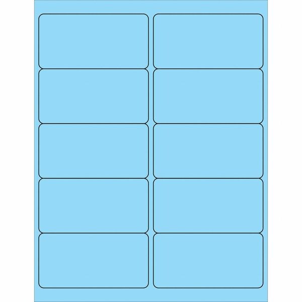 Tape Logic® Removable Rectangle Laser Labels, 4" x 2", Pastel Blue, 1000/Case