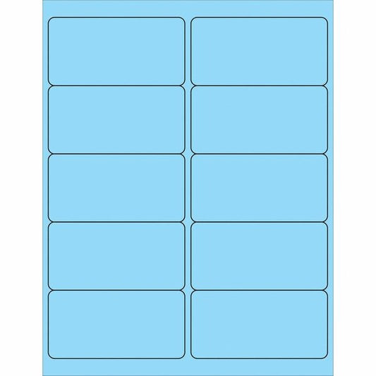 Tape Logic® Removable Rectangle Laser Labels, 4" x 2", Pastel Blue, 1000/Case