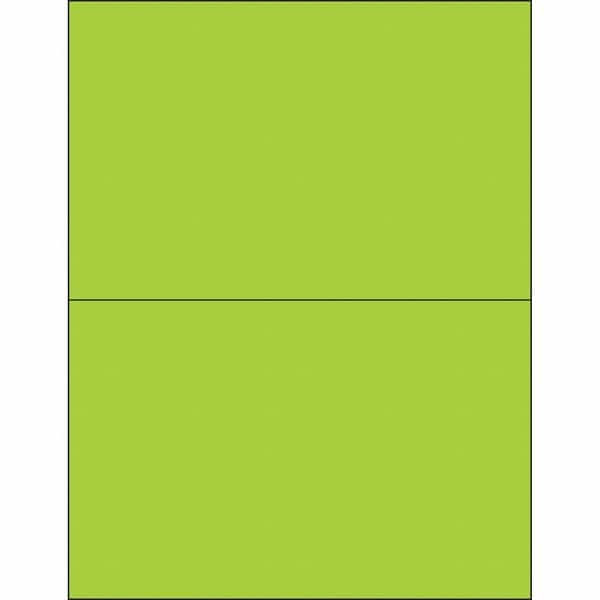 Tape Logic® Removable Rectangle Laser Labels, 8 1/2" x 5 1/2", Fluorescent Green, 200/Case