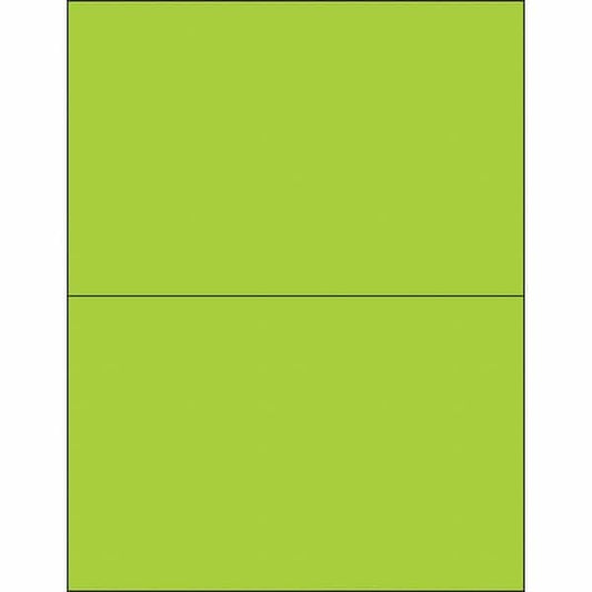 Tape Logic® Removable Rectangle Laser Labels, 8 1/2" x 5 1/2", Fluorescent Green, 200/Case