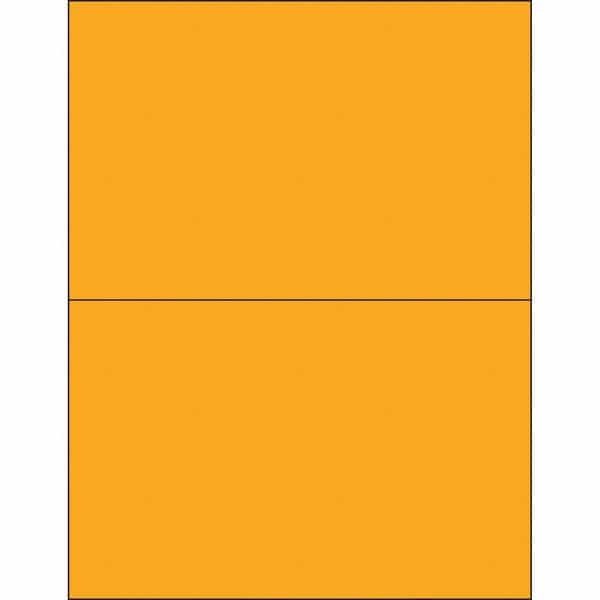 Tape Logic® Removable Rectangle Laser Labels, 8 1/2" x 5 1/2", Fluorescent Orange, 200/Case