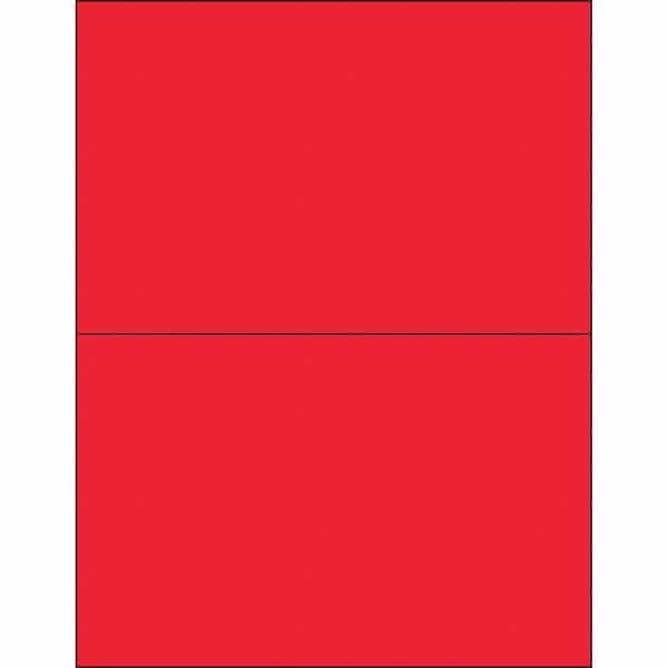 Tape Logic® Removable Rectangle Laser Labels, 8 1/2" x 5 1/2", Fluorescent Red, 200/Case