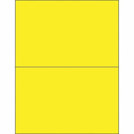 Tape Logic® Removable Rectangle Laser Labels, 8 1/2" x 5 1/2", Fluorescent Yellow, 200/Case
