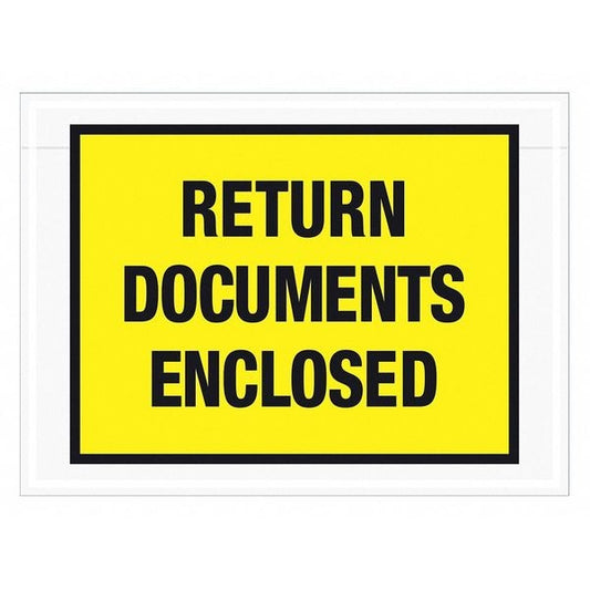 Tape Logic® "Return Documents Enclosed" Envelopes, 7 1/2" x 5 1/2", Yellow, 1000/Case