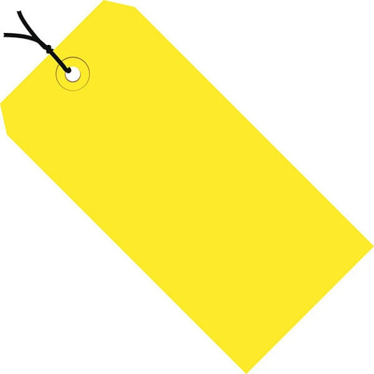 Shipping Tags, Pre-Strung, 13 Pt., 8" x 4", Yellow 500/Case