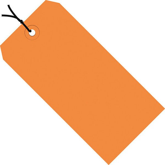 Shipping Tags, Pre-Strung, 13 Pt., 8" x 4", Orange 500/Case